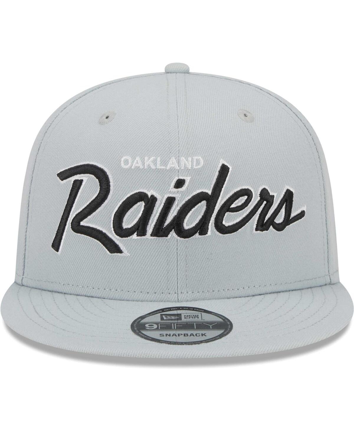 New Era Silver Oakland Raiders Gridiron Classics Main Script 9fifty Snapback Hat In Silver