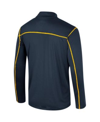 Men's Navy West Virginia Mountaineers Cameron Quarter-Zip Windshirt