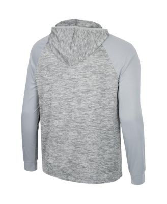 Men's Gray Oklahoma State Cowboys Cybernetic Raglan Quarter-Zip Hooded Top