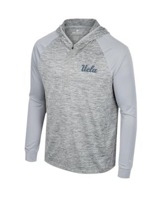 Men's Gray UCLA Bruins Cybernetic Raglan Quarter-Zip Hooded Top