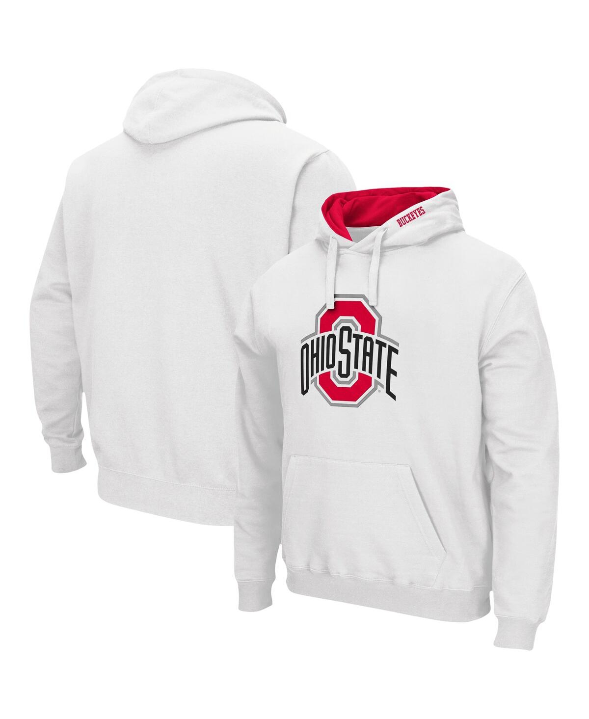Colosseum Men's  White Ohio State Buckeyes Arch & Logo 3.0 Pullover Hoodie