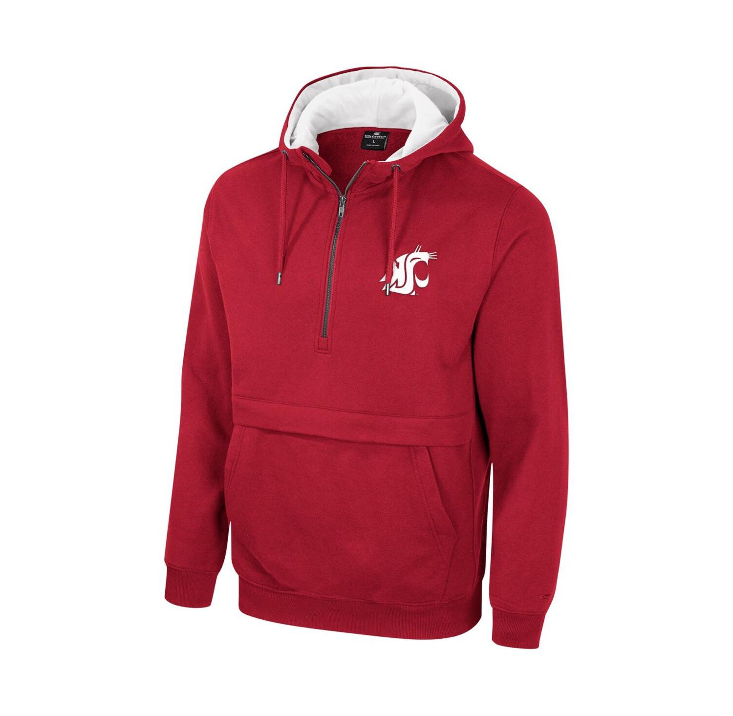 Men's Crimson Washington State Cougars Half-Zip Hoodie