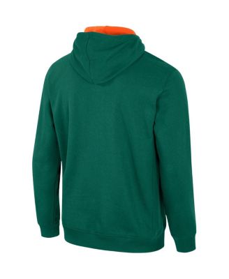 Men's Green Miami Hurricanes Half-Zip Hoodie