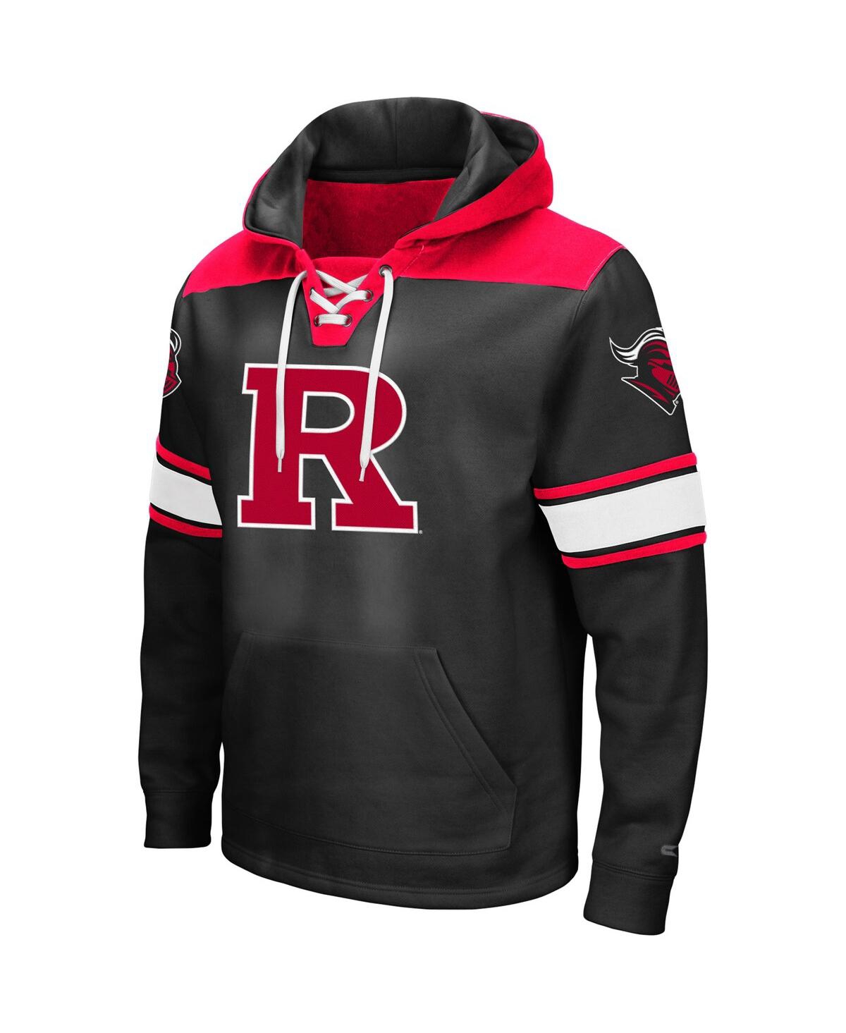 Men's Colosseum Black Rutgers Scarlet Knights 2.0 Lace-Up Logo Pullover Hoodie