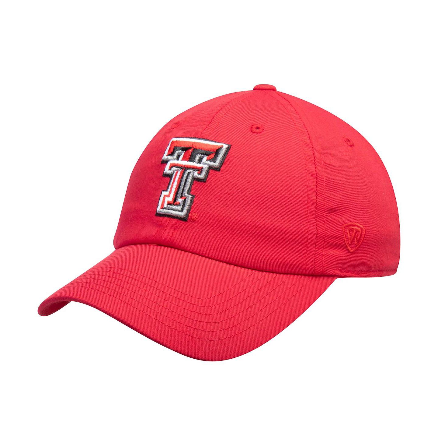 Мужская кепка Top of the World Red Texas Tech Red Raiders Primary Logo Staple Adjustable Hat — фото 1