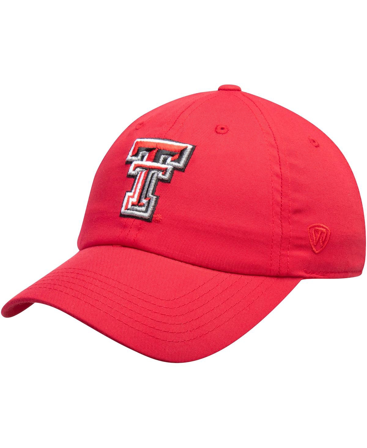 Top Of The World Men's  Red Texas Tech Red Raiders Primary Logo Staple Adjustable Hat