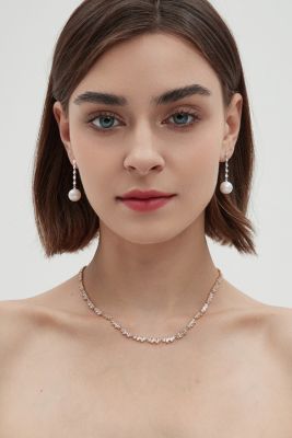 Electra Riviere Freshwater Pearl Drop Earrings