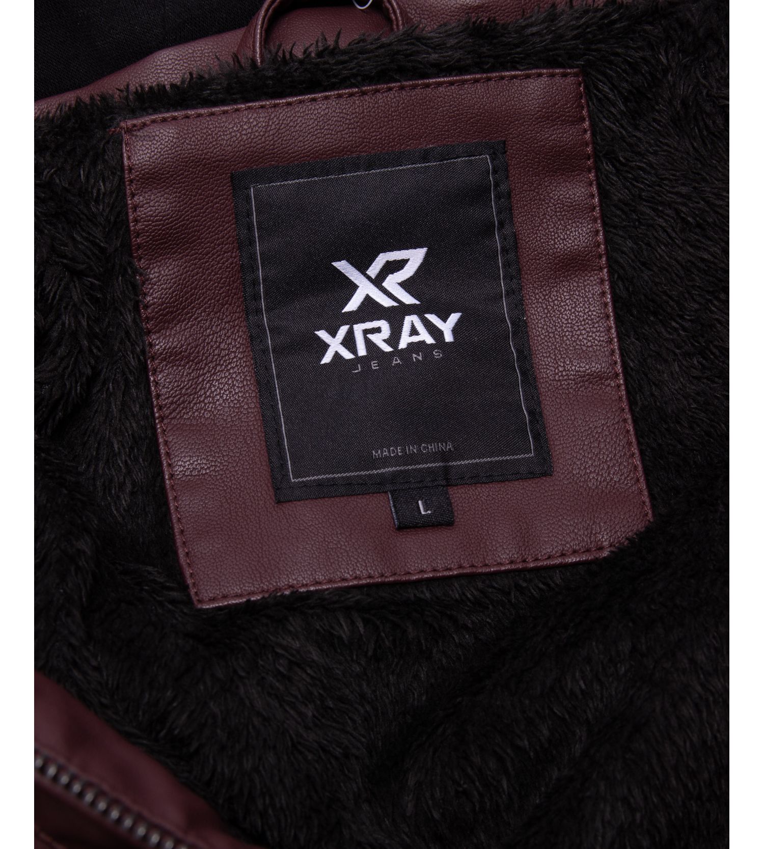 XRAY Men's Moto PU Jacket With Hood and Faux Shearling Lining