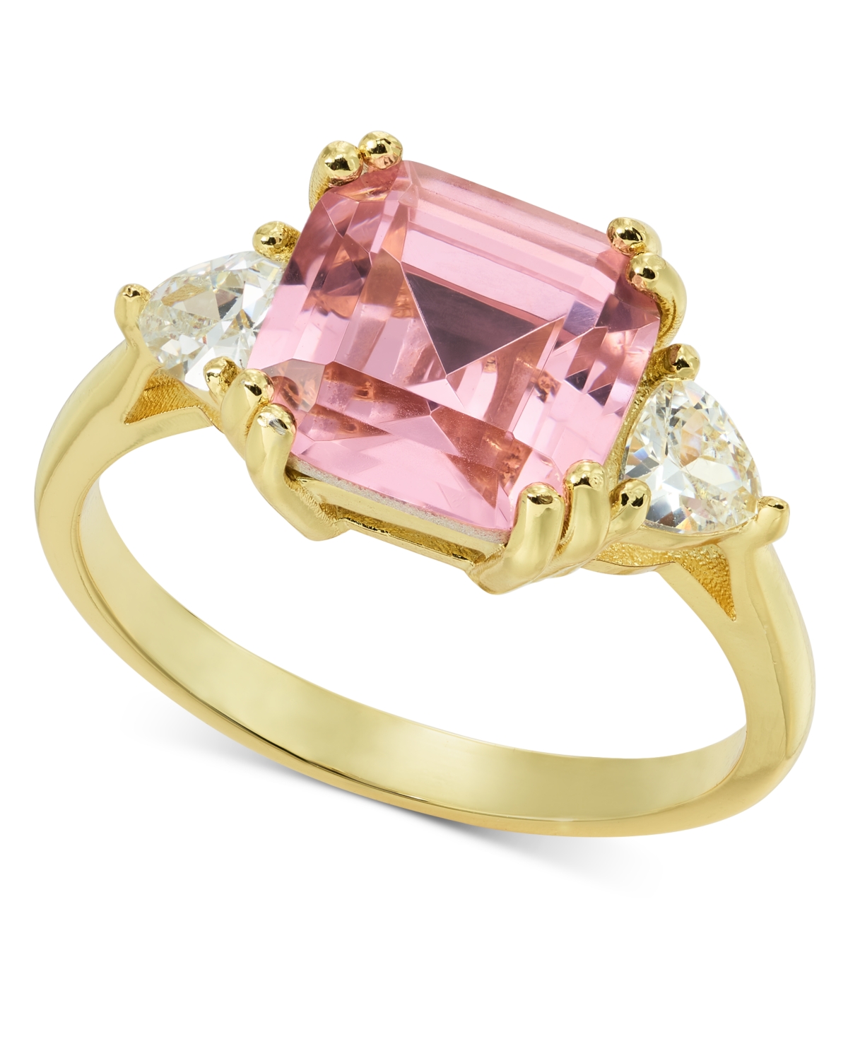 Charter Club Gold-tone Cubic Zirconia & Square Pink Crystal Ring, Created For Macy's