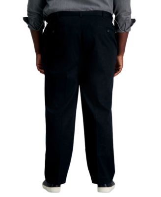 Men's Big & Tall Premium No Iron Khaki Classic Fit Flat Front Hidden Expandable Waistband Pants