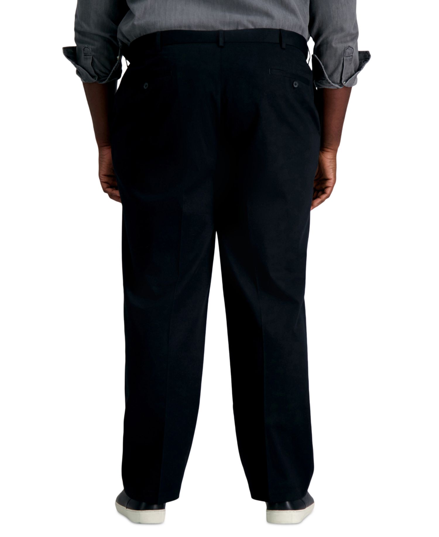 Men's Big & Tall Premium No Iron Khaki Classic Fit Flat Front Hidden Expandable Waistband Pants