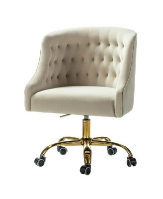   Standard   Velvet, Gold Metal   Stylish, Compact Desk Chair