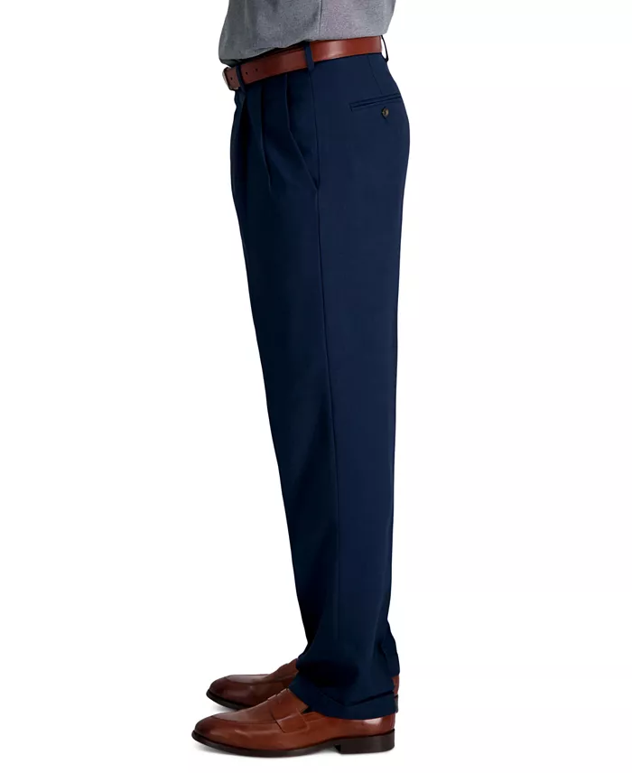 Men's Premium Comfort Stretch Classic-Fit Solid Pleated Dress Pants - thumbnail 4