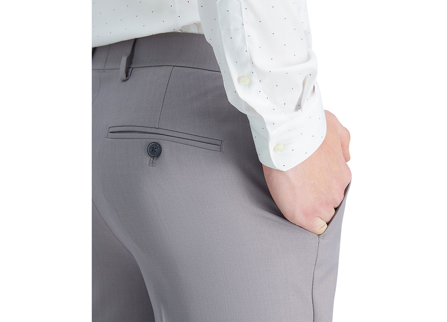 Men's Premium Comfort Slim-Fit Performance Stretch Flat-Front Dress Pants