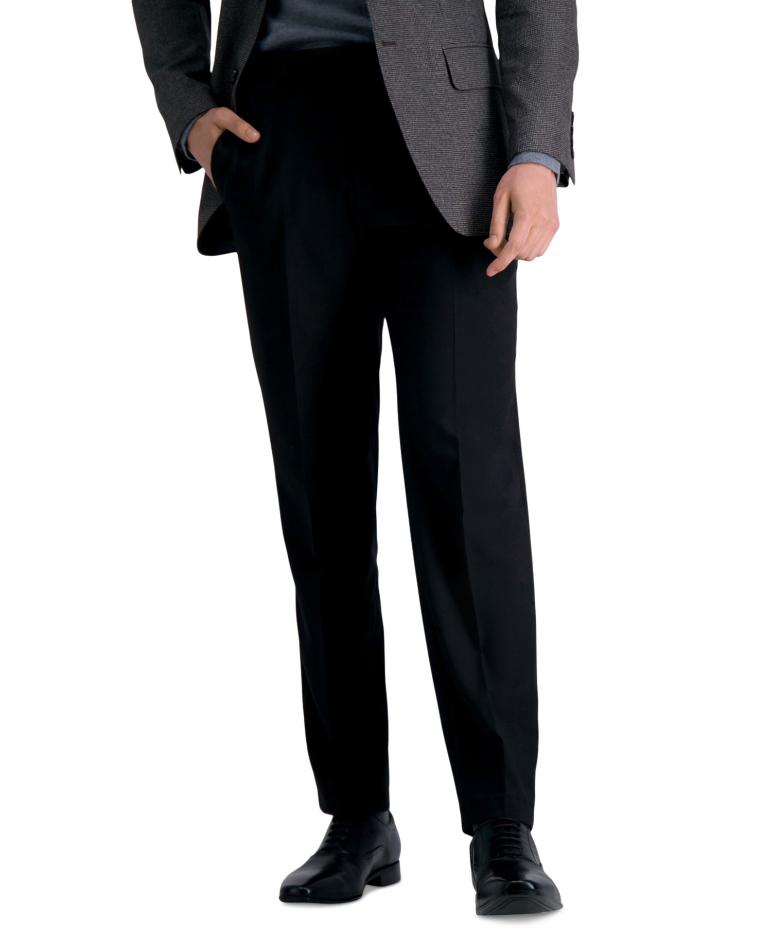 Men’s Premium Comfort Straight-Fit 4-Way Stretch Wrinkle-Free Flat-Front Dress Pants