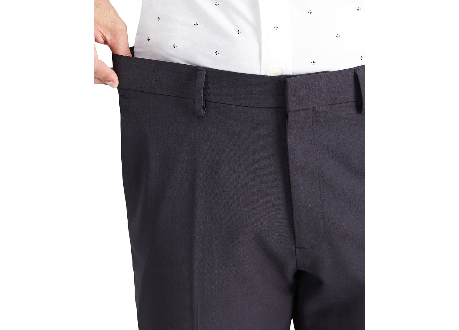 Men’s Premium Comfort Straight-Fit 4-Way Stretch Wrinkle-Free Flat-Front Dress Pants