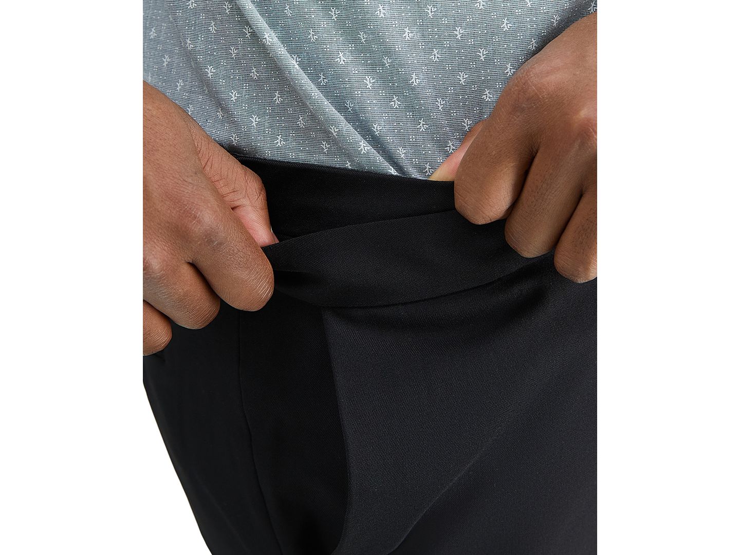 Мужские брюки Haggar Big & Tall Premium Comfort Stretch Classic-Fit Solid Flat Front Dress Pants, цвет: Чёрный — фото 5