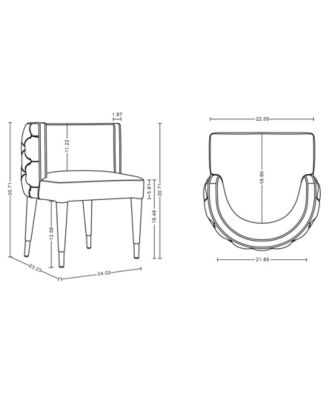 Maya 2-Piece Velvet Upholstered Dining Chair Set