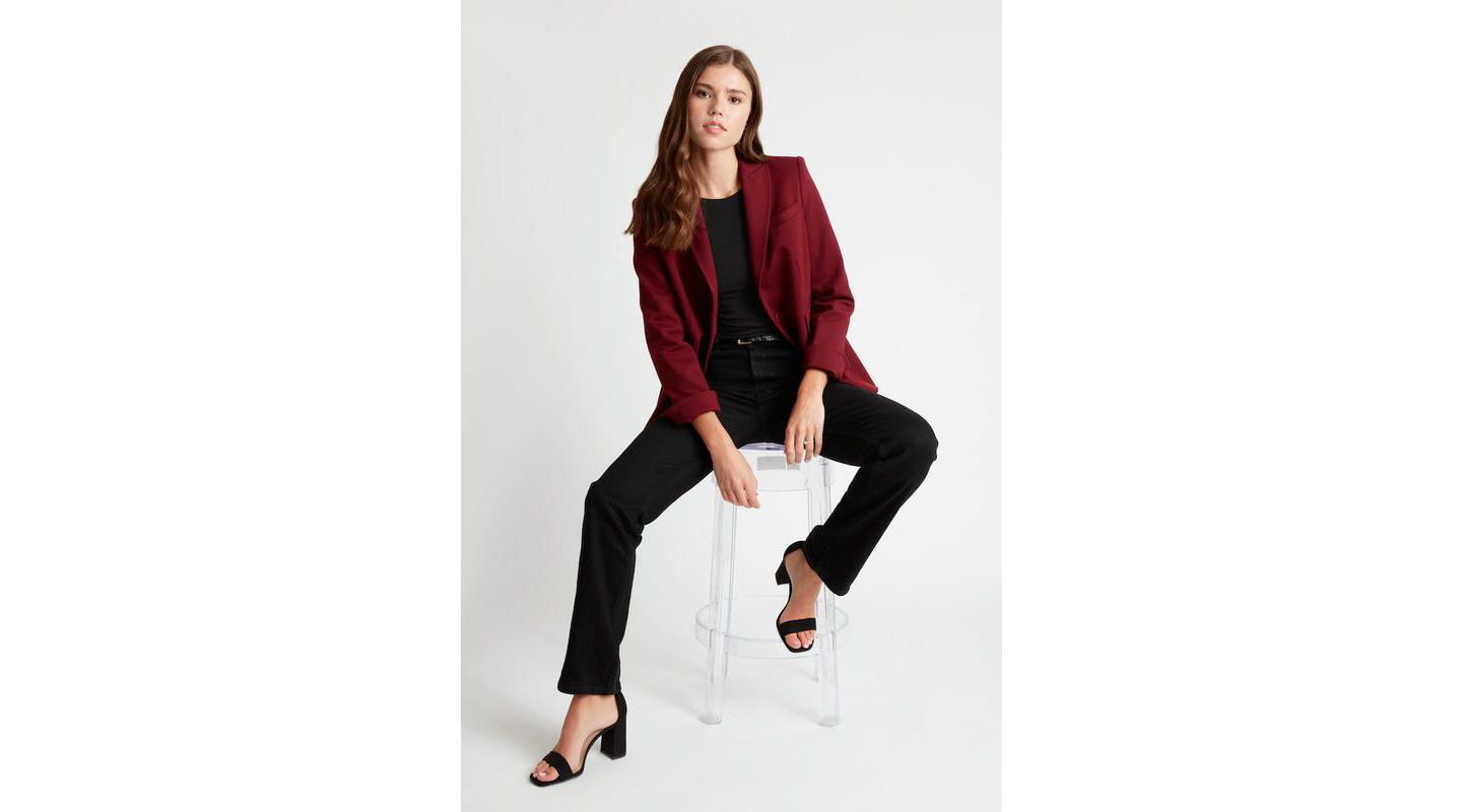 Женский пиджак Caldwell Collection Lorraine Single Button Blazer, цвет: Гранатовый красный — фото 3