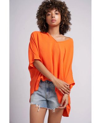 Women's Claire Very Oversided Lightwieght V-Neck Top