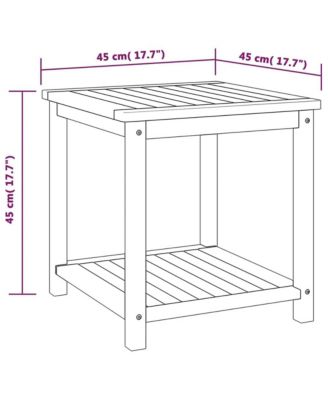 Side Table Solid Acacia Wood 17.7"x17.7"x17.7"