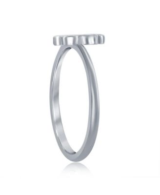 Sterling Silver White Inlay Opal Paw Print Ring