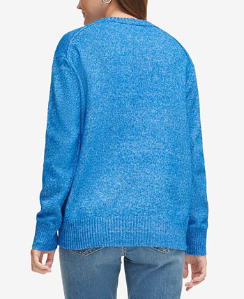 Klein Jeans Macy\'s Sweater Logo Crewneck Women\'s - Calvin Oversized Intarsia