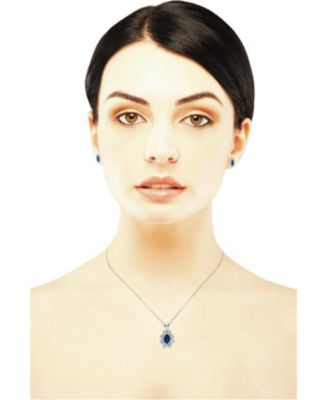 Sterling Silver Flower Shape Cubic Zirconia Drop Pendant