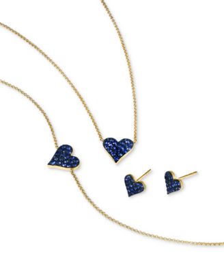 EFFY&reg; Ruby Pav&eacute; Heart 18" Pendant Necklace (3/8 ct. t.w.) in 14k Rose Gold (Also available in Sapphire)