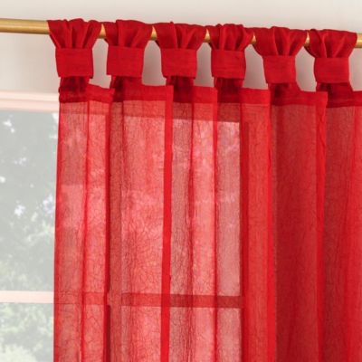 Krista Holiday Twist Tab Sheer Tab Top Curtain Panel