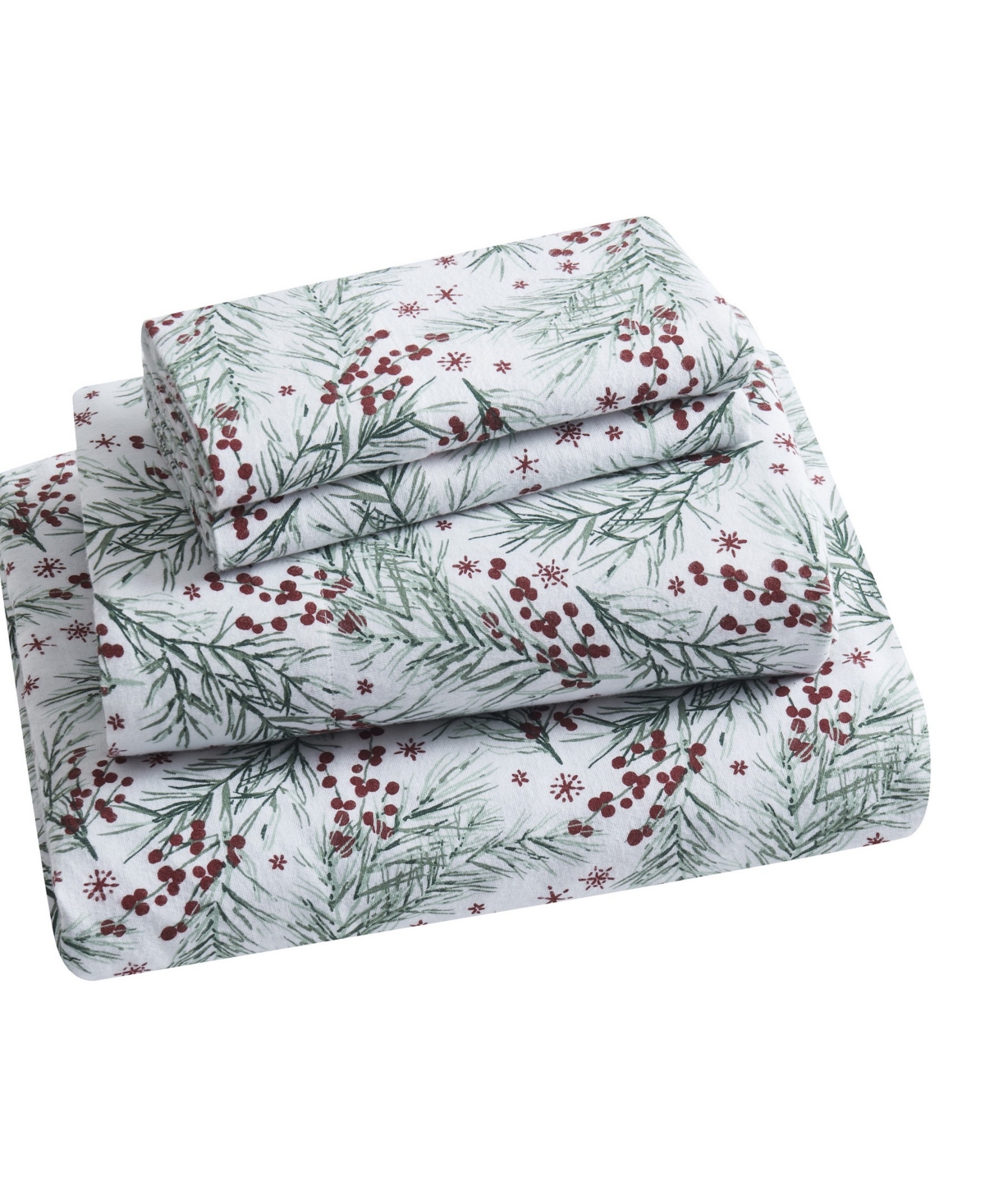 Tahari Home Pine 100% Cotton Flannel 4-pc. Sheet Set, King In Red