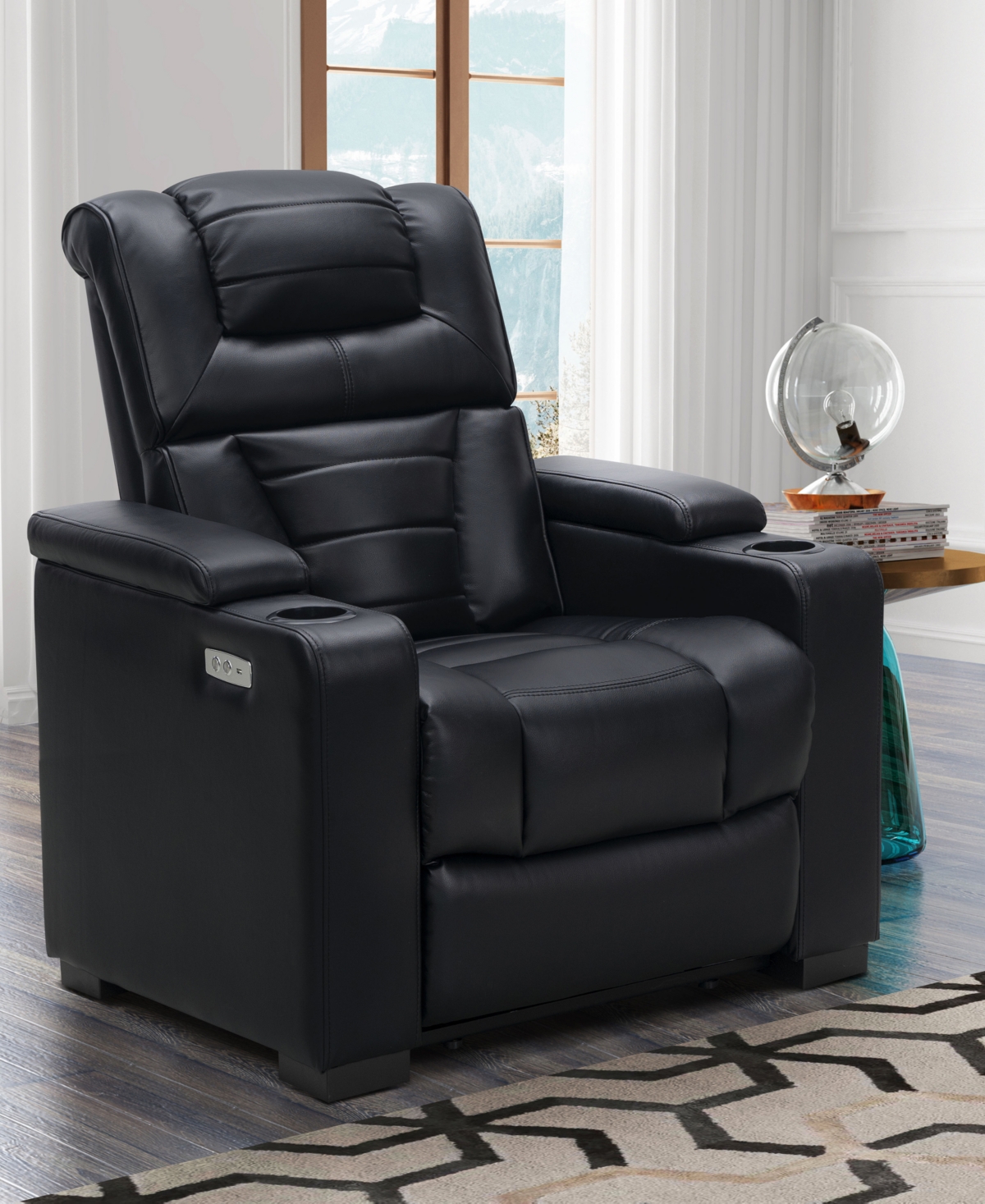 Shop Abbyson Living Galaxy 36.5" Power Theater Recliner In Black