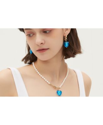 Esmee Glaze Heart Dangle Earrings