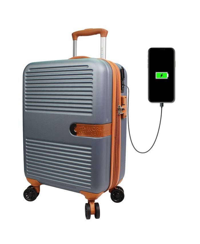 World Traveler Smart Luggage Set with USB Port and TSA lock 3 Piece Set