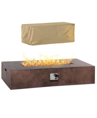 56" Firepit Table, 50,000 BTU with Lava Rocks & Rain Cover,