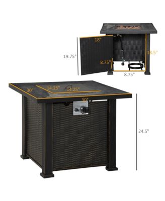 Propane Fire Pit Table 50,000BTU Outdoor Auto Ignition Firepit w/ Cover