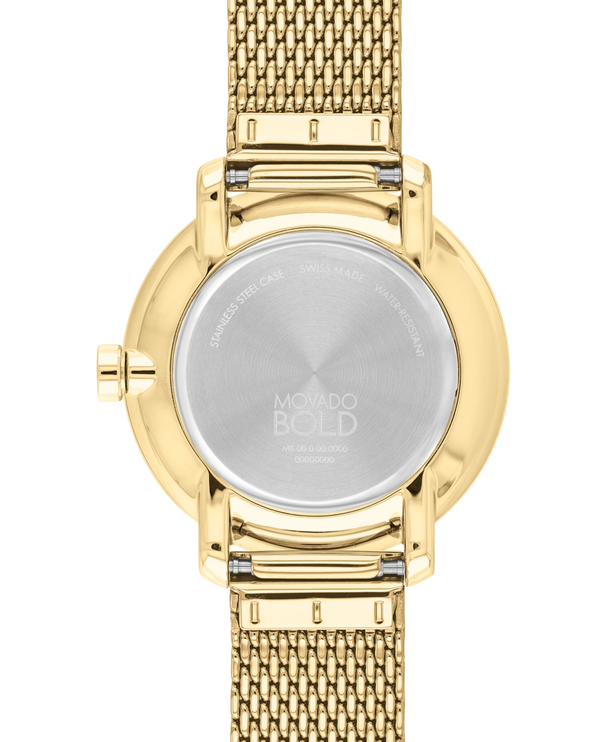 Shop Movado Women's Swiss Bold Shimmer Gold Ion Plated Stainless Steel Mesh Bracelet Watch 34mm In Gold-tone