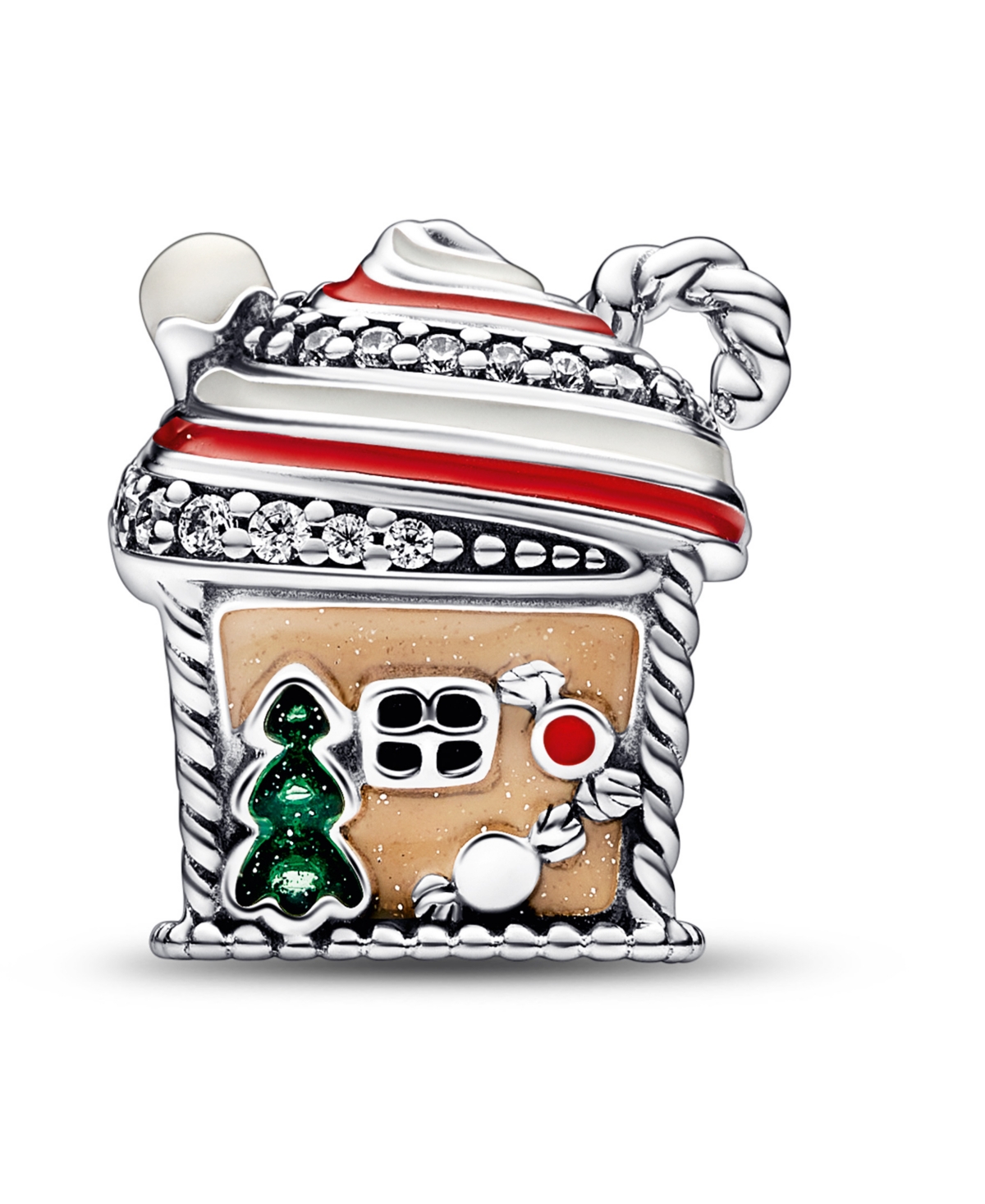 Pandora Cubic Zirconia Festive Gingerbread House Charm In Multicolor