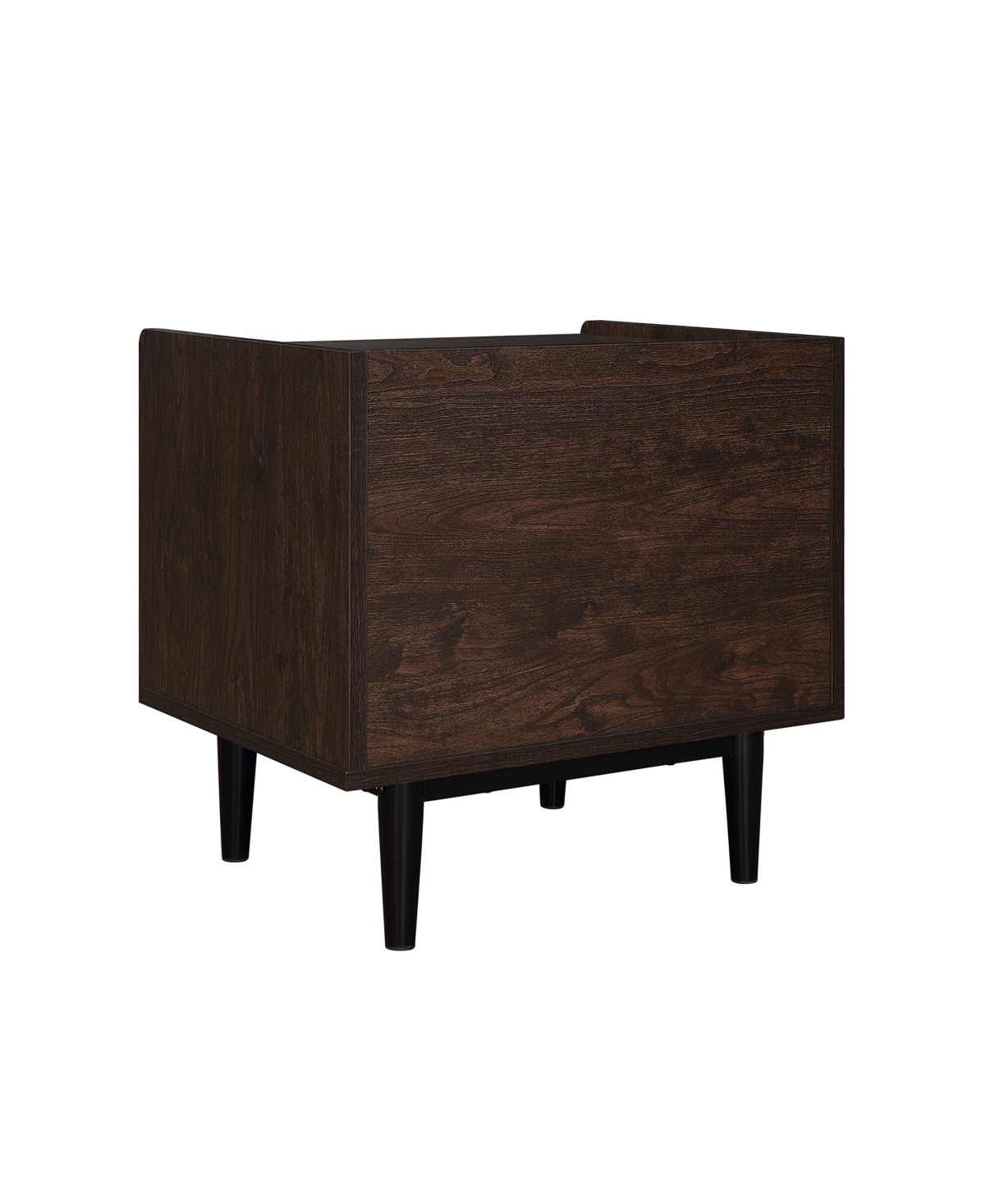 Manhattan Comfort Duane 2-Piece Density Fibreboard Ribbed 1-Drawer Nightstand Set - Dark Brown and Navy Blue