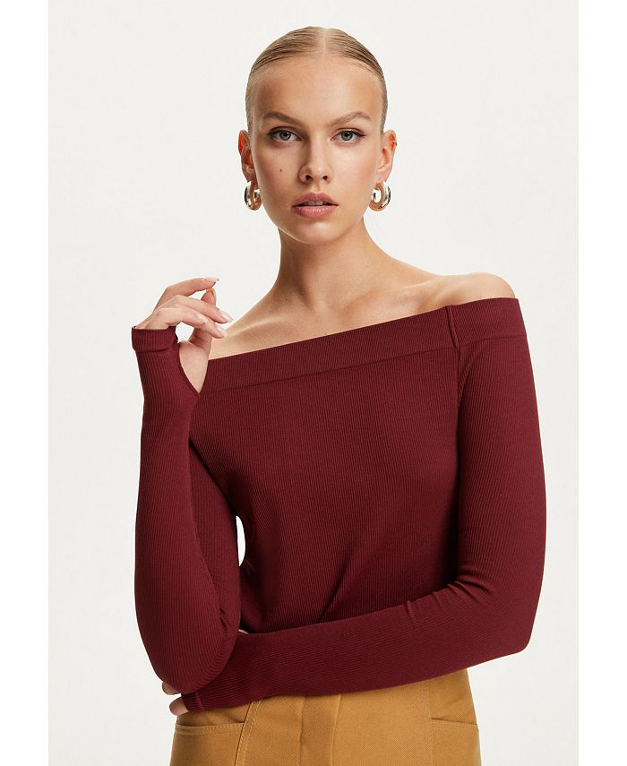NOCTURNE Women's Off The Shoulder Crop Top Macy's