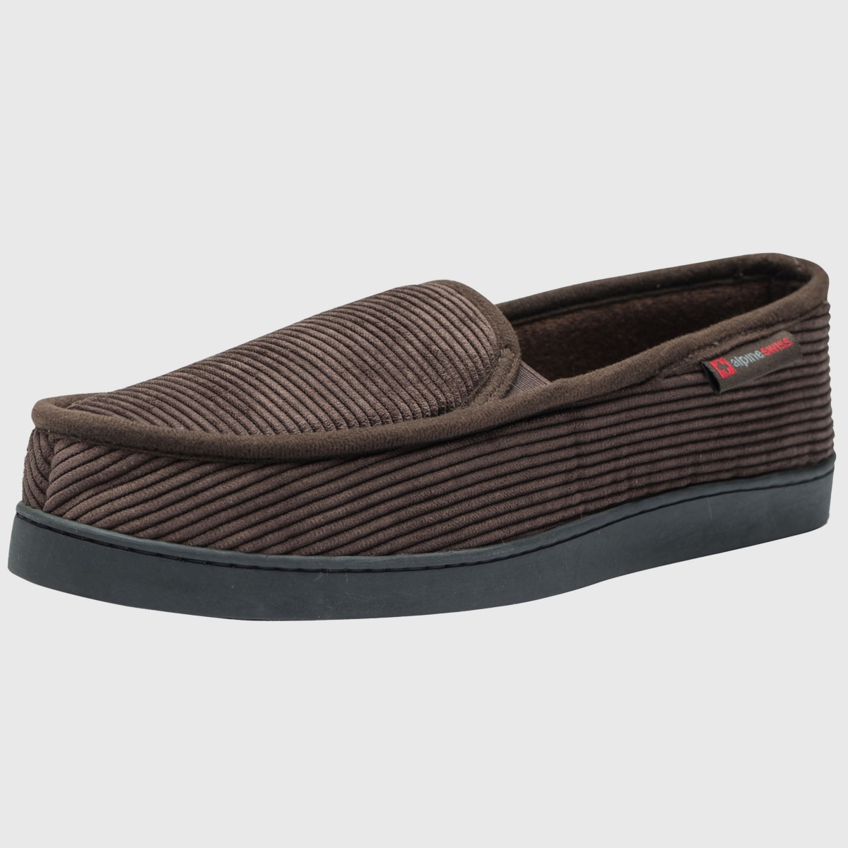 Mens Wide Moccasin Slippers Memory Foam Slip On Indoor House Shoes - Brown
