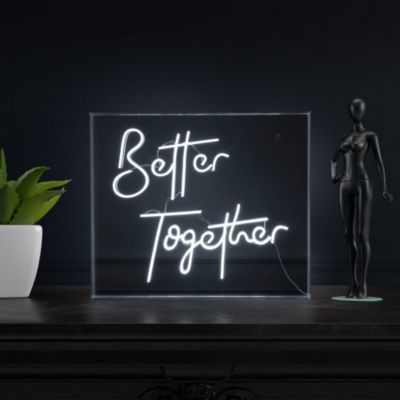 Better Together Contemporary Glam Acrylic Box USB Operated LED Neon Light