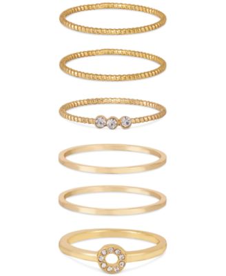 Dainty 18K Gold Plated Stacking Ring Set