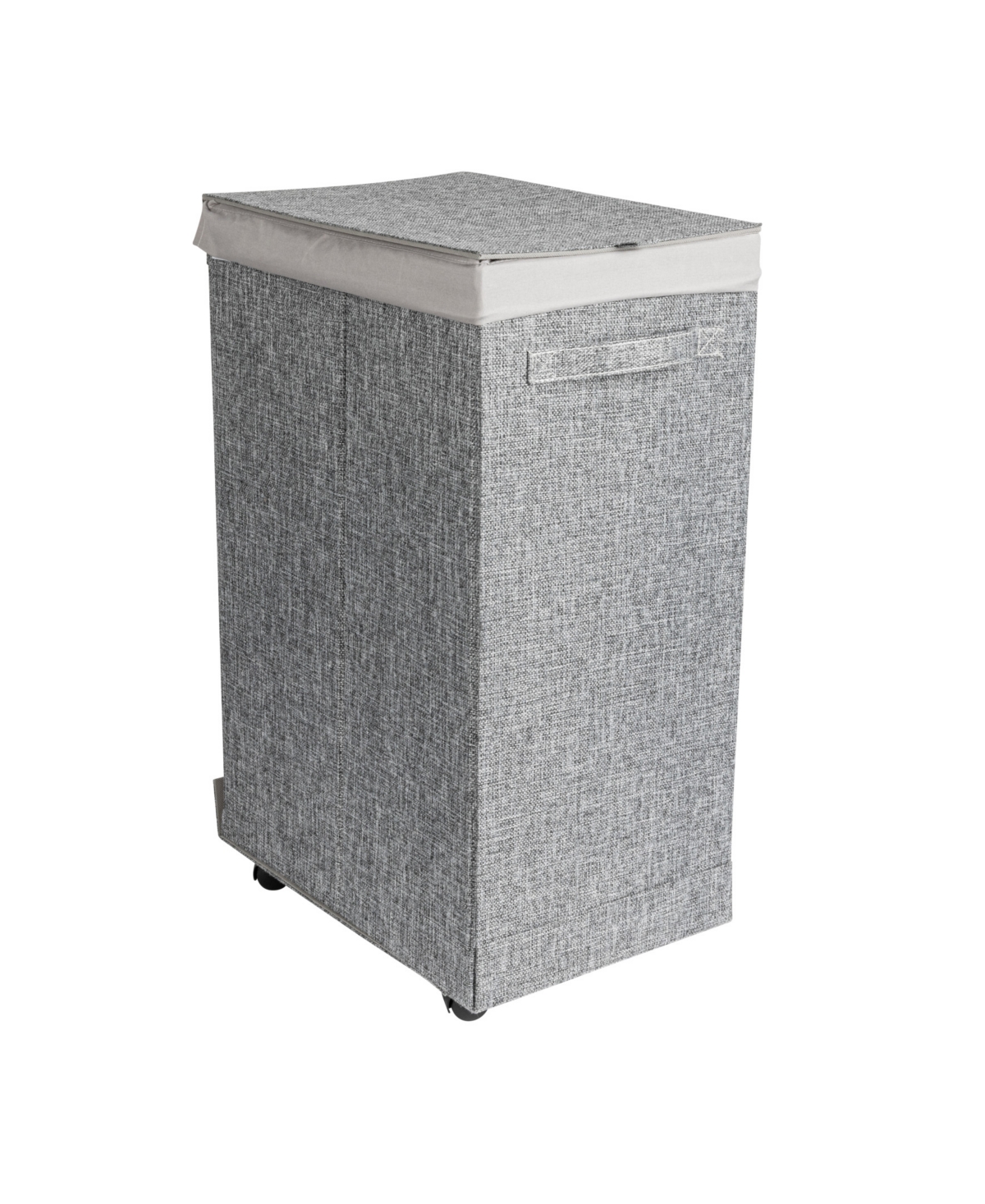 Narrow Collapsible Laundry Hamper with Liner and Lid - Graphite