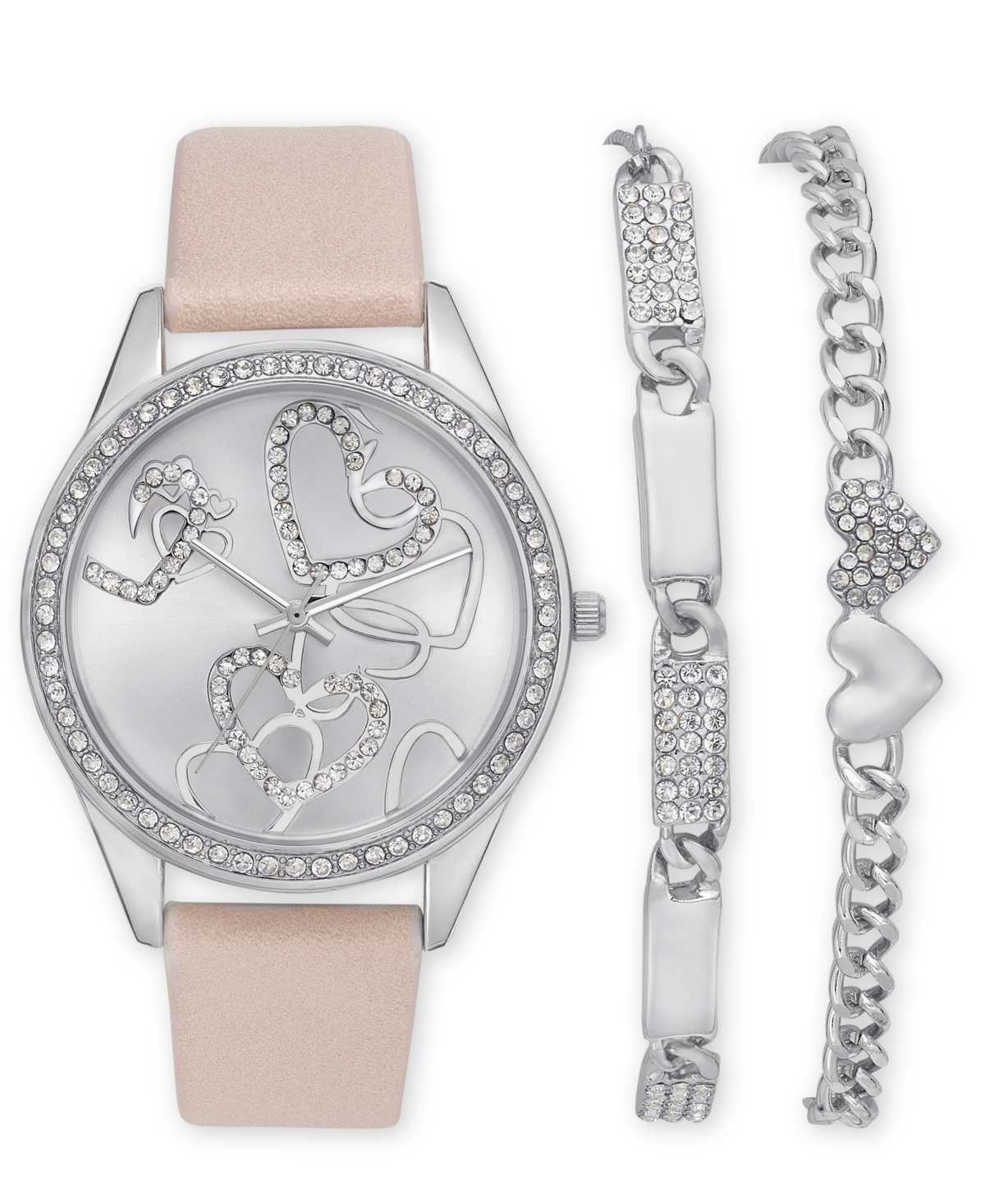 Women's Pink Strap Watch 39mm Gift Set, Created for Macy's - Pink