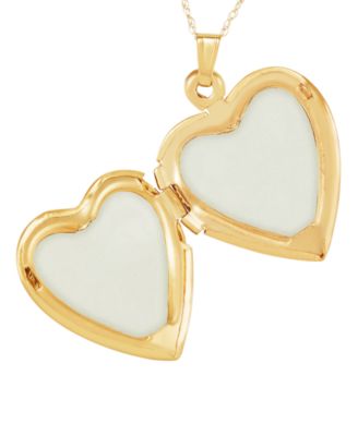Engraved Heart Locket 18" Pendant Necklace in 10k Gold