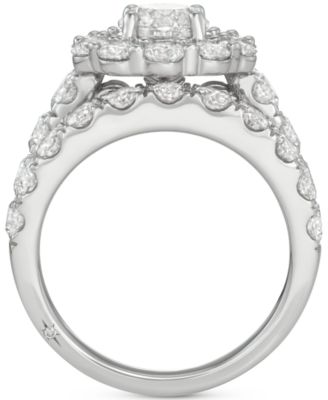Diamond Round Halo Bridal Set (3 ct. t.w.) in 18k White Gold
