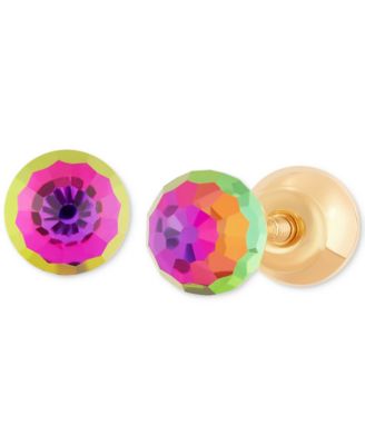 Children's Crystal Ball Stud Earrings in 14k Gold