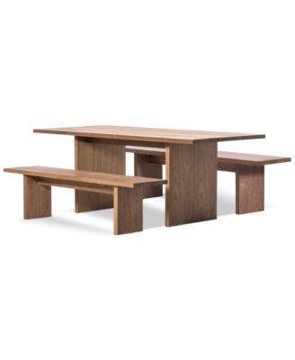 EQ3 - Bernia 3pc Dining Set (Table + 2 Benches)