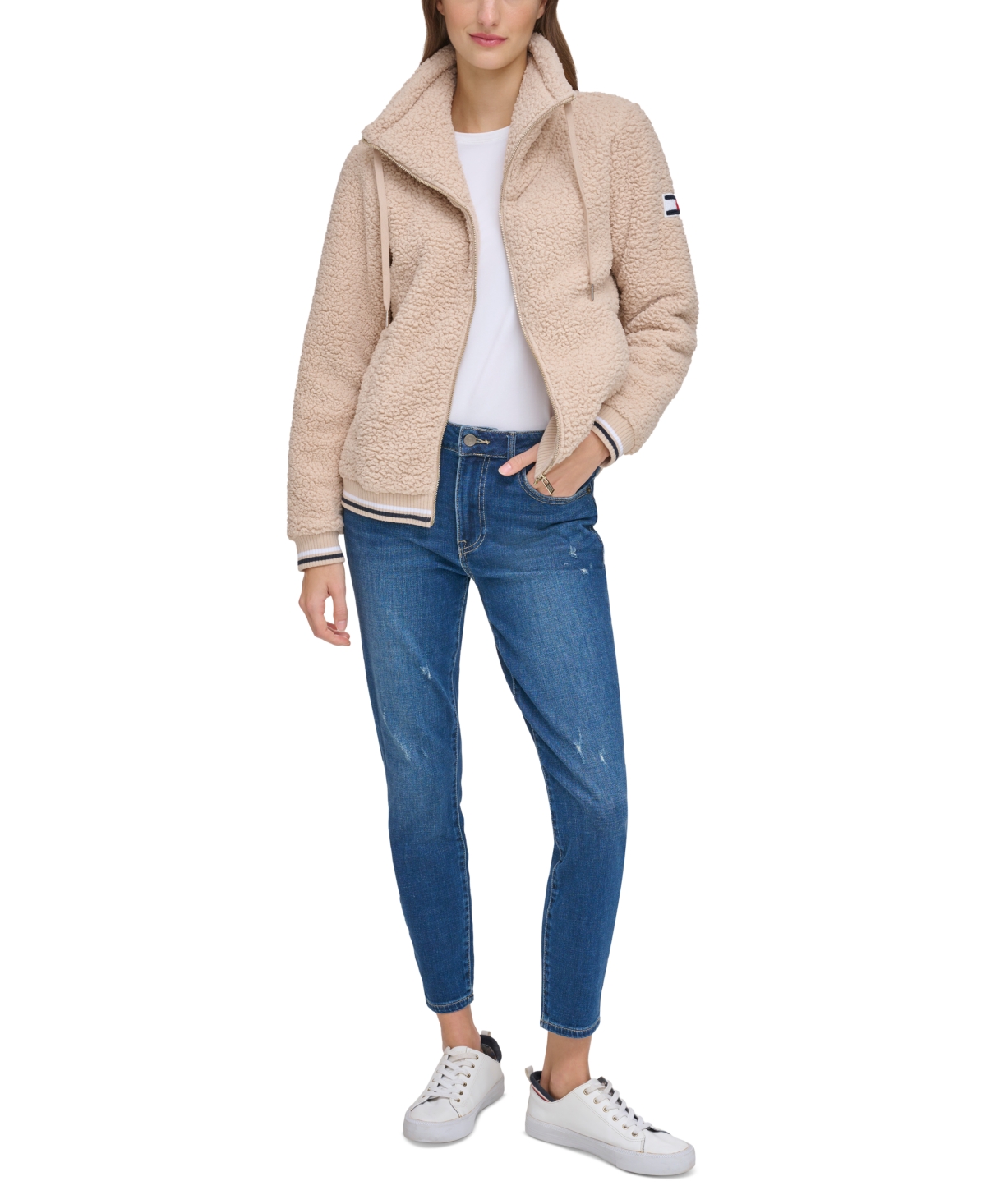 Tommy Hilfiger Women's Zip-Front Fleece Bomber Jacket